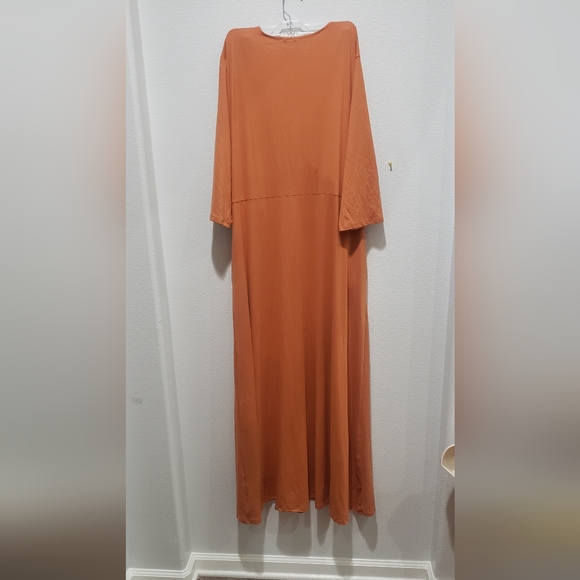 dark orange 3/4 sleeved below the knee dress size 2XL  NWNT - Picture 2 of 4